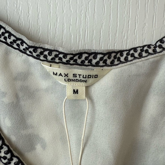 Women's Max Studio Floral Maxi Dress Size M White Black - Picture 5 of 7